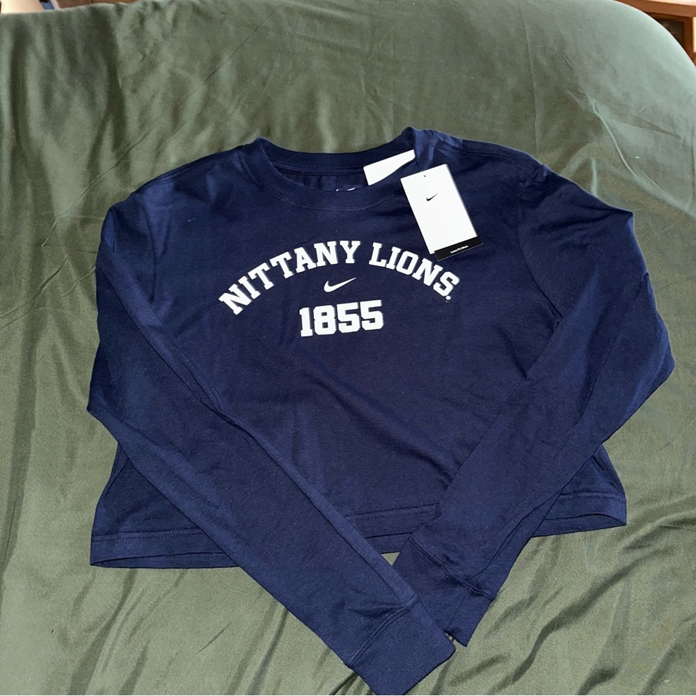 Nike Penn State long sleeve cropped navy extra small